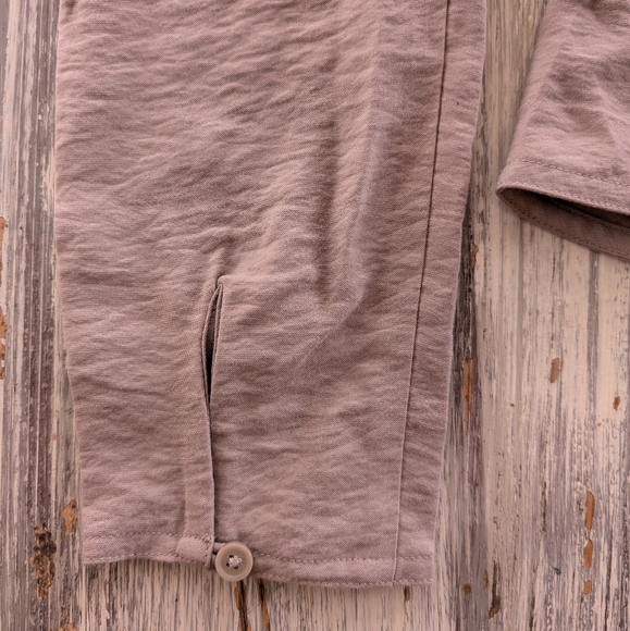 Aritzia Wilfred Henrietta Ruched Blouse Taupe Women's 4 - Picture 7 of 8